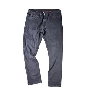 Steve's Jeans Black Denim Slim Fit‎ Moto Style Men's Jeans Size 34/30